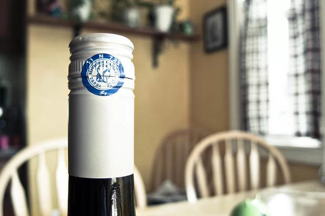 Butelki francuskiego wina