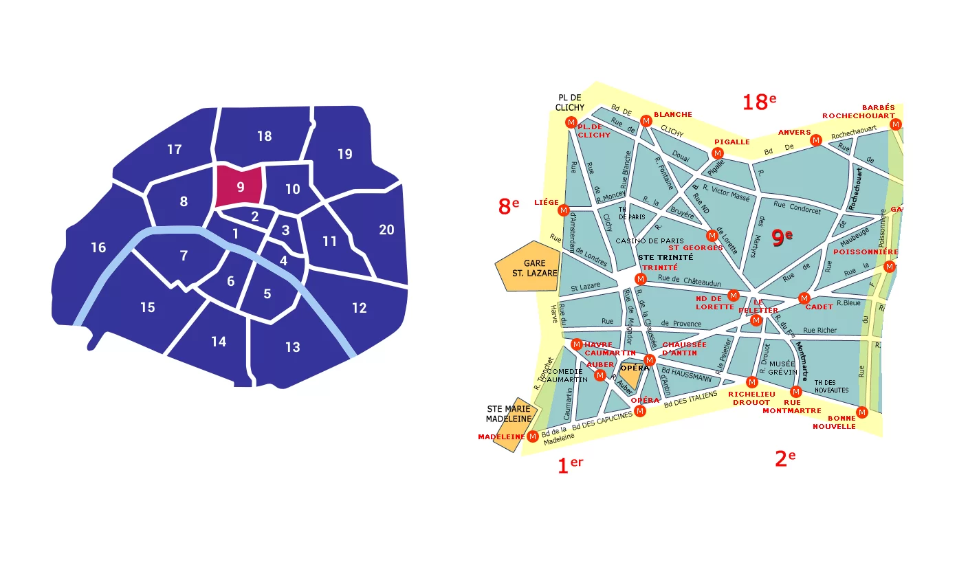 9. Okręg paryski — mapa