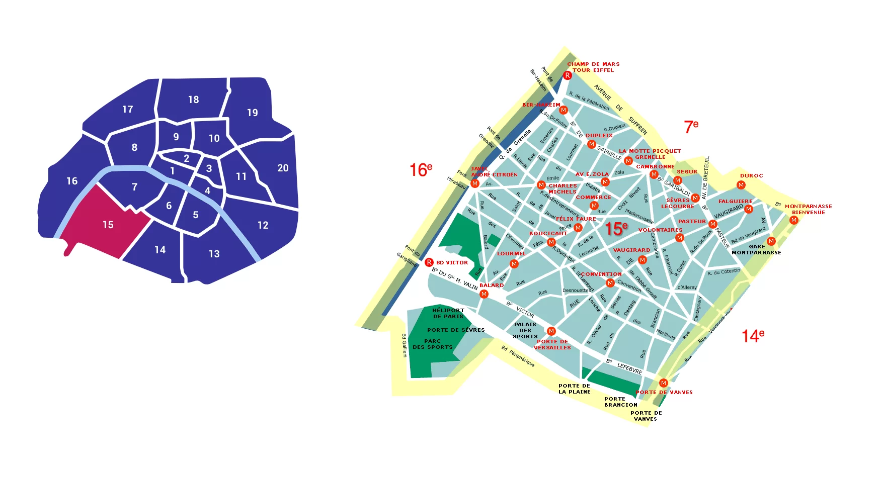 15 okręg Paryża: gdzie się zatrzymać, co zobaczyć, mapa